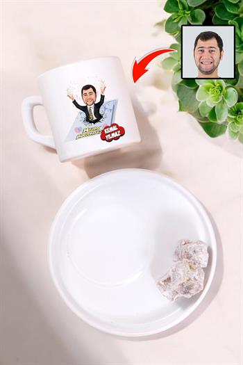 Arkadaşa Doğum Günü Hediyesi Karikatürlü Kahve Fincanı