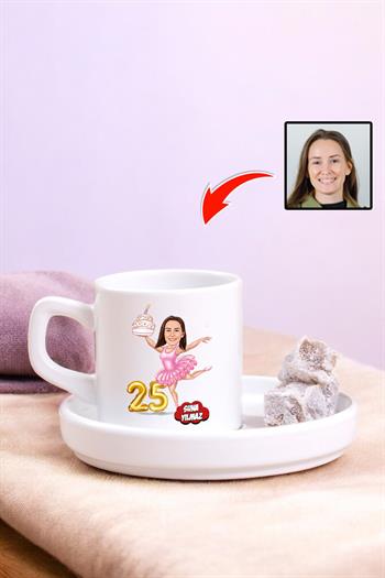 Arkadaşa Doğum Günü Hediyesi Karikatürlü Kahve Fincanı