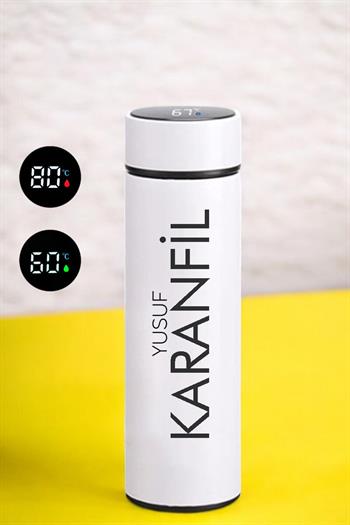 Arkadaşa Hediye Dijital Sıcaklık Göstergeli Çelik Termos