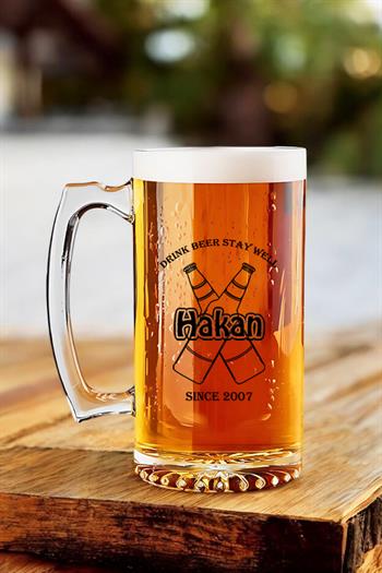 Arkadaşa Hediye İsme Özel Bira Bardağı