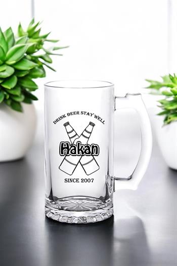 Arkadaşa Hediye İsme Özel Bira Bardağı