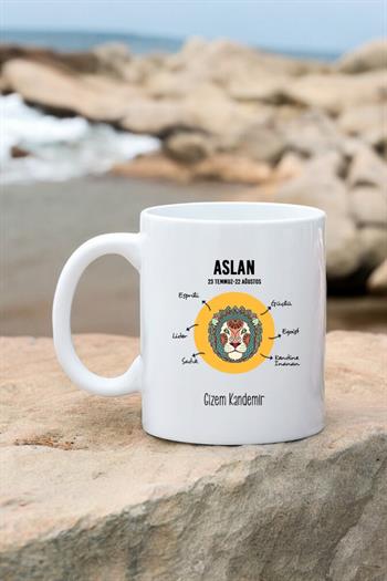 Aslan Burcuna Hediye Kişiye Özel Kupa Bardak