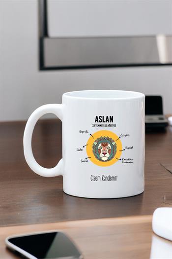 Aslan Burcuna Hediye Kişiye Özel Kupa Bardak