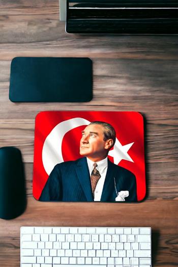 Atatürk ve Türk Bayrağı Baskılı Mouse Pad