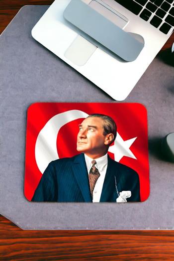 Atatürk ve Türk Bayrağı Baskılı Mouse Pad