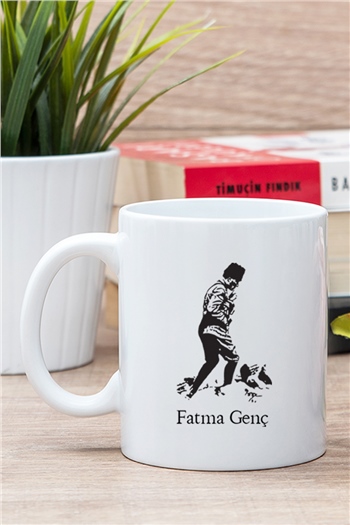 Atatürklü İsme Özel Beyaz Kupa Bardak