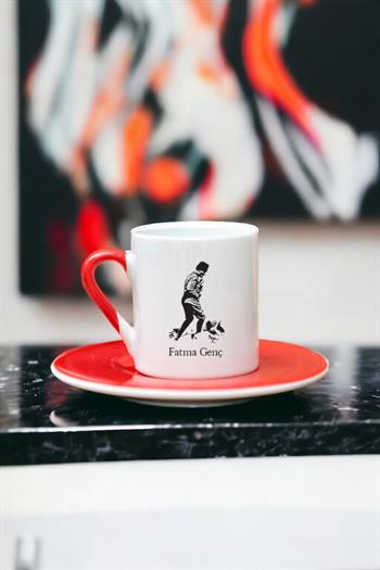 Atatürklü İsme Özel Renkli Türk Kahvesi Fincanı
