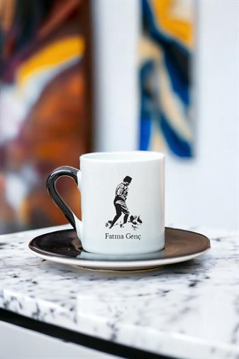 Atatürklü İsme Özel Renkli Türk Kahvesi Fincanı