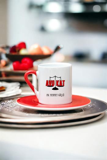 Avukat Renkli Türk Kahvesi Fincanı