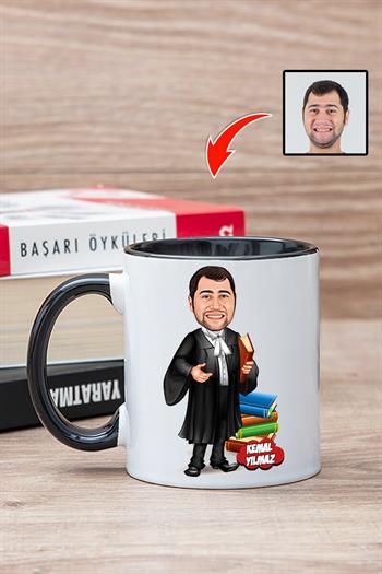 Avukata Hediye Kişiye Özel Avukat Karikatürlü Kupa Bardak