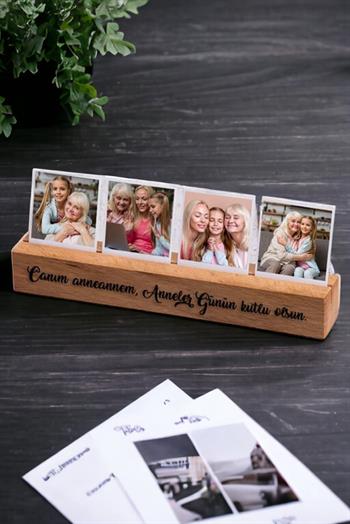 Babaanneye Hediye Kişiye Özel Ahşap Fotoğraf Standı