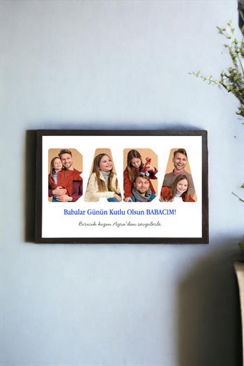 Babalar Günü Hediyesi Fotoğraflı ve Mesajlı Hediyelik Çerçeve