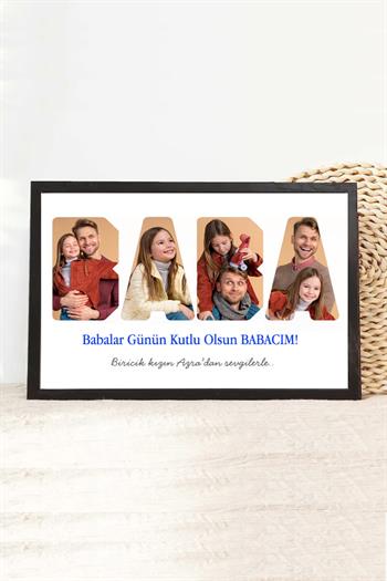 Babalar Günü Hediyesi Fotoğraflı ve Mesajlı Hediyelik Çerçeve