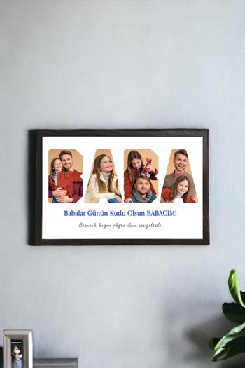 Babalar Günü Hediyesi Fotoğraflı ve Mesajlı Hediyelik Çerçeve