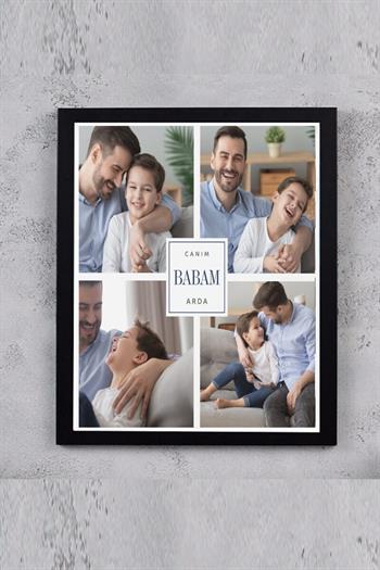 Babalara Babalar Günü Hediyesi Kolaj Dikdörtgen Çerçeve