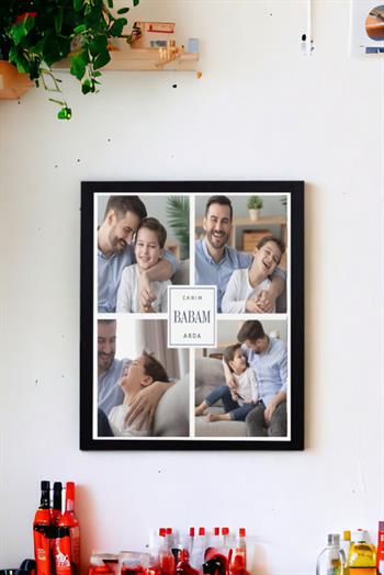 Babalara Babalar Günü Hediyesi Kolaj Dikdörtgen Çerçeve