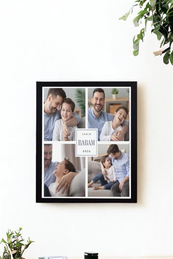 Babalara Babalar Günü Hediyesi Kolaj Dikdörtgen Çerçeve