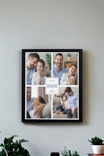 Babalara Babalar Günü Hediyesi Kolaj Dikdörtgen Çerçeve