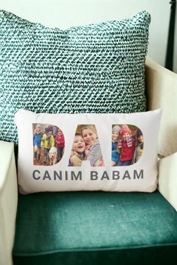 Babaya Hediye Dad Tasarım Hatıralık Dikdörtgen Yastık