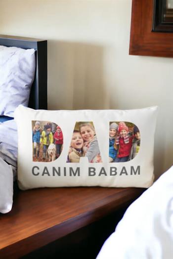 Babaya Hediye Dad Tasarım Hatıralık Dikdörtgen Yastık
