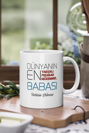 Babaya Hediye Kişiye Özel Porselen Kupa Bardak