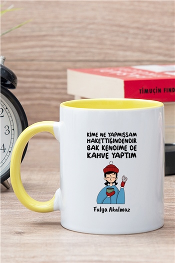 Filtre Kahve Severlere Hediye Kahve Yaptım Renkli Kupa Bardak