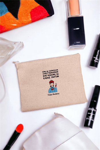 Bak Kendime De Kahve Yaptım Keten Bez El Çantası