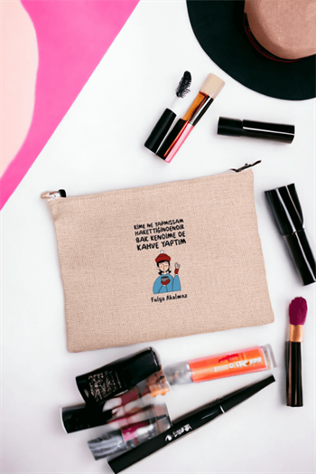 Bak Kendime De Kahve Yaptım Keten Bez El Çantası