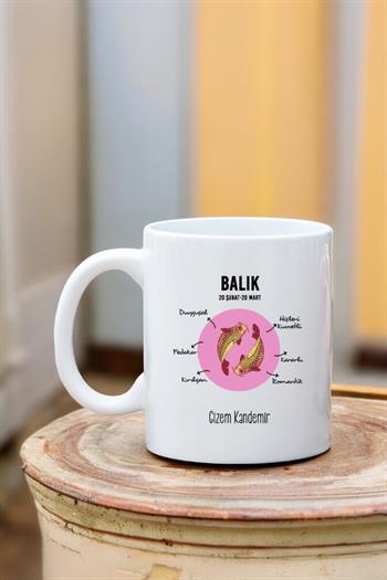 Balık Burcuna Hediye Kişiye Özel Kupa Bardak