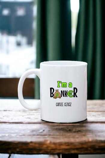 Bankacıya Hediye Beyaz Kupa Bardak