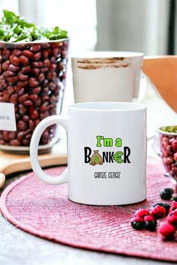 Bankacıya Hediye Beyaz Kupa Bardak