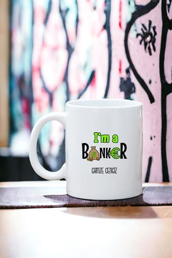 Bankacıya Hediye Beyaz Kupa Bardak