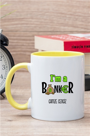Bankacı İçi Renkli Kupa Bardak