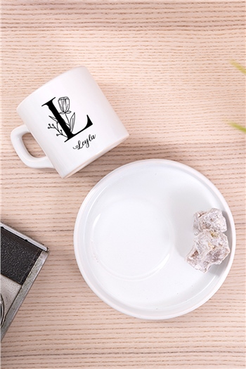 Baş Harfli Çiçek Tasarım Concept Türk Kahvesi Fincanı