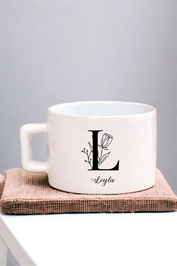 Baş Harfli Çiçek Tasarım Fincan