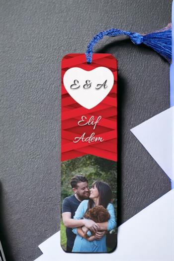 Baş Harfli Kişiye Özel Fotoğraflı Kitap Ayracı