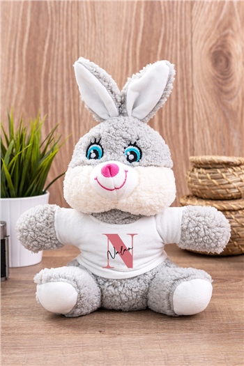 Baş Harfli Üzeri İsim Yazılı Peluş Tavşan
