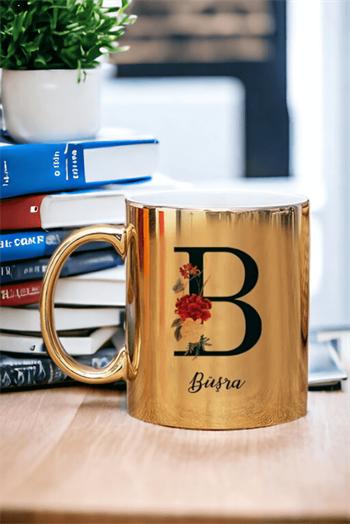 Baş Harfli ve İsimli Gold - Silver Kupa Bardak