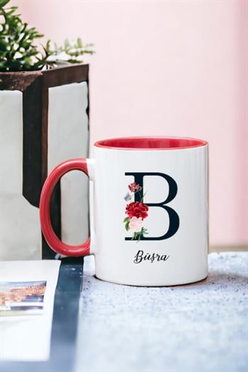 Baş Harfli ve İsimli İçi Renkli Kupa Bardak