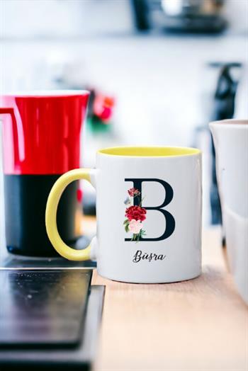 Baş Harfli ve İsimli İçi Renkli Kupa Bardak