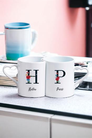 Baş Harfli ve İsimli İkili Sevgili Kupası