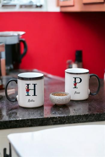 Baş Harfli ve İsimli İkili Sihirli Kupa Bardak