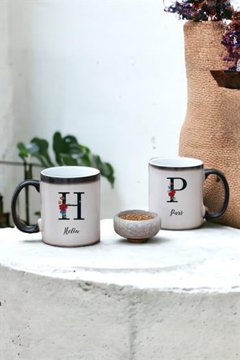 Baş Harfli ve İsimli İkili Sihirli Kupa Bardak