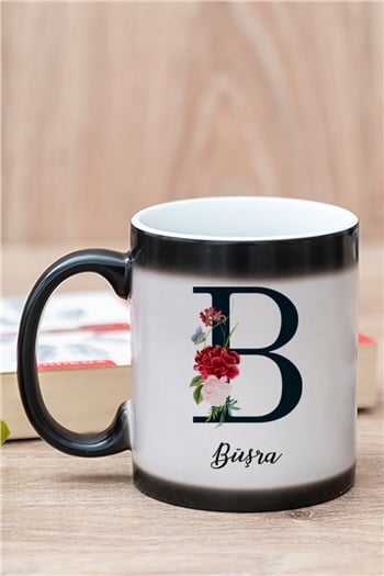 Baş Harfli ve İsimli Sihirli Kupa Bardak