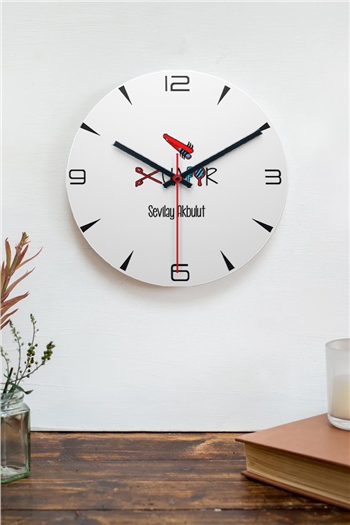 Bayan Kuaförü Ahşap Duvar Saati