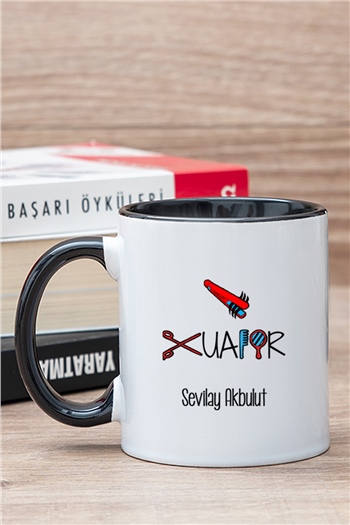 Bayan Kuaförü İçi Renkli Kupa Bardak