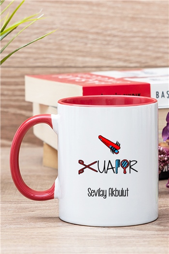 Bayan Kuaförü İçi Renkli Kupa Bardak