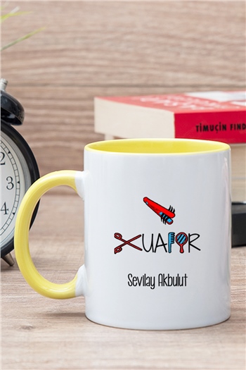 Bayan Kuaförü İçi Renkli Kupa Bardak