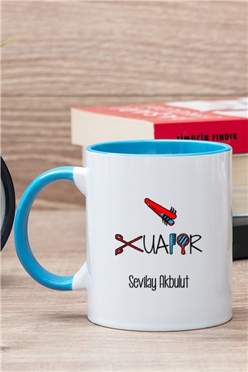 Bayan Kuaförü İçi Renkli Kupa Bardak