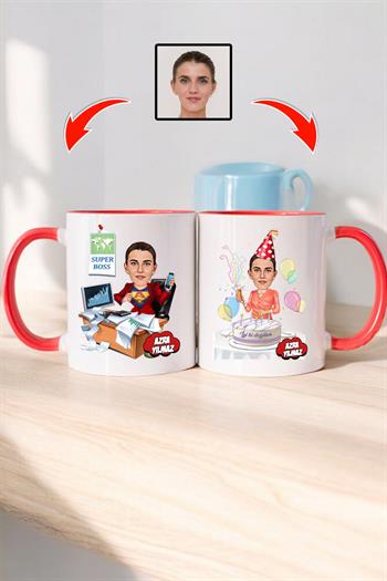 Bayan Patrona Doğum Günü Hediyesi Karikatürlü Kupa Bardak